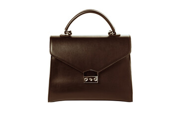 Brown Business Feminine Strict Leather Casual Handbag