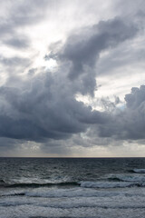 Big gray cloud over the sea