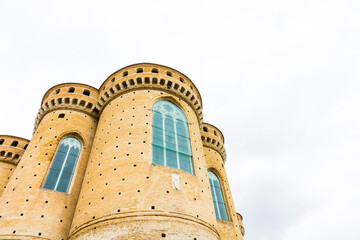 towers of Basilica della Santa Casa in Pilgrimage Loreto, Italy