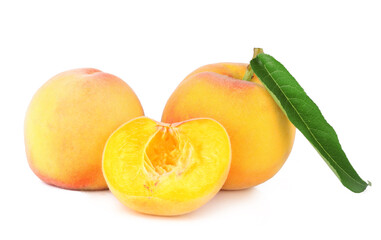 Peaches isolated on a white background