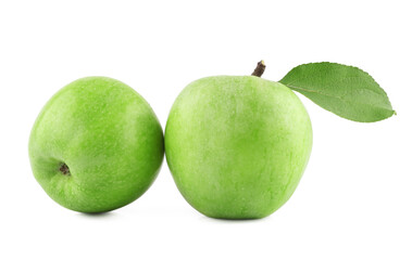 Green apples isolated on white background