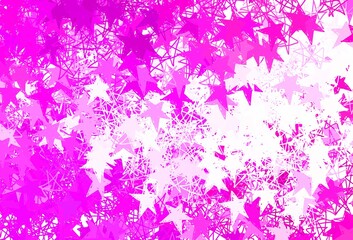 Fototapeta na wymiar Light Pink vector background with colored stars.