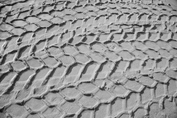 tire track in sand