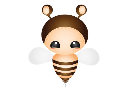 kleine s&uuml;&szlig;e Biene mit gro&szlig;en niedlichen Augen