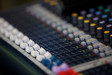 Obraz na płótnie Canvas DJ remote to control the sound while recording music