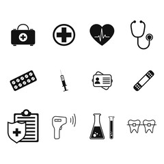 Obraz premium Medical Icons isolated on white background. Vector illustration.