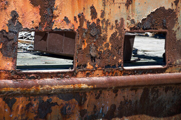 old rusty metal ship deck