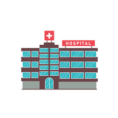 Modern building Hospital outside. Medical institution. Building Medical care. Modern vector flat isolated illustration