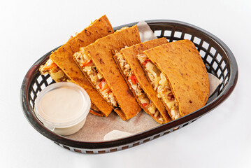 Philly Cheesesteak Quesadilla  with sauce