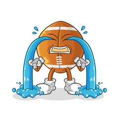 rugby ball crying illustration. character vector