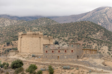 Obraz premium Moroccan village in the Atlas mountains, Morocco, Africa