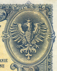 Orzeł Polski - Bank Polski - fragment banknotu 100 złotych z datą 28 lutego 1919									
