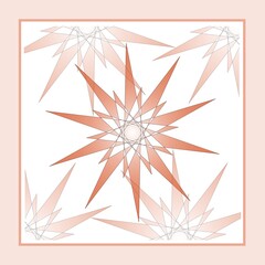 10 pt geometric star in peach with accents of lighter star parts, on a white background