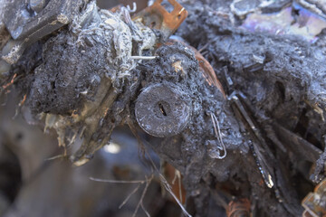 the salon burned-out car in one of the city's districts