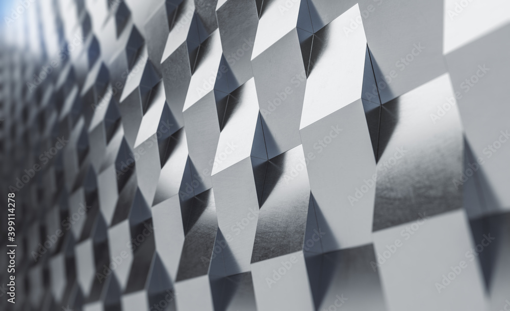 Poster abstract gray cubic textured.