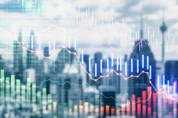 Falling stock candlestick chart