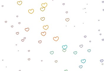 Light Multicolor vector backdrop with sweet hearts.