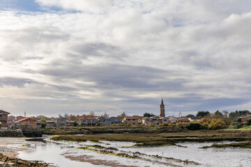 The city of Gujan-Mestras, Arcachon Bay, Aquitaine, France