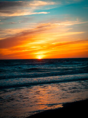 Fototapeta na wymiar sunset at the mediterranean