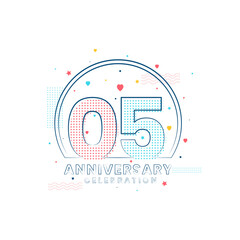 Obraz premium 5 years Anniversary celebration, Modern 5 Anniversary design