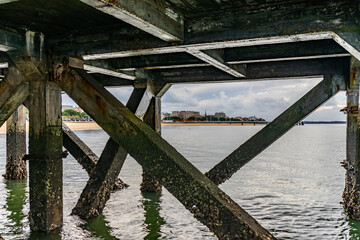View to Arcachon from under Eyrac Pier, Aquitaine, France