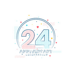 24 years Anniversary celebration, Modern 24 Anniversary design