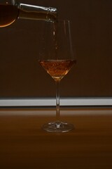 Glass of rose wine on Sunday evening