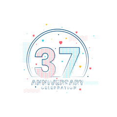 37 years Anniversary celebration, Modern 37 Anniversary design