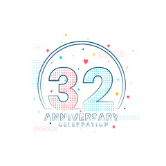 32 years Anniversary celebration, Modern 32 Anniversary design