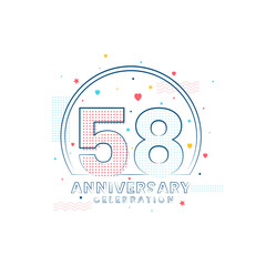 58 years Anniversary celebration, Modern 58 Anniversary design