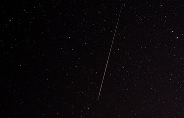 Geminid Meteror shower on night sky