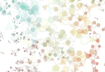 Light Multicolor vector background with polygonal style with circles.