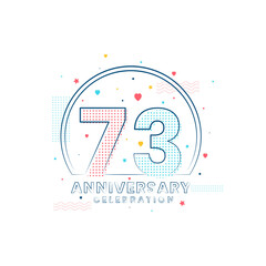73 years Anniversary celebration, Modern 73 Anniversary design