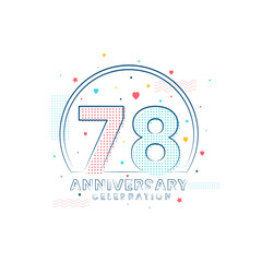 78 years Anniversary celebration, Modern 78 Anniversary design