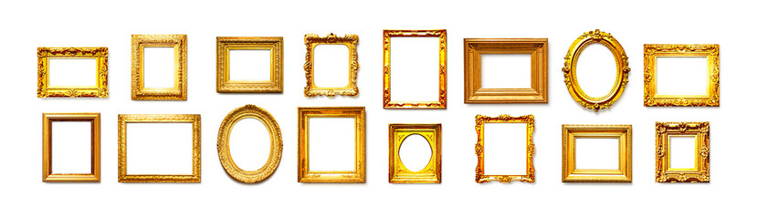 Golden vintage frame creative banner and collection