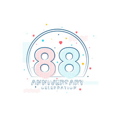 88 years Anniversary celebration, Modern 88 Anniversary design