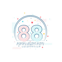 Obraz premium 88 years Anniversary celebration, Modern 88 Anniversary design