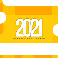 Abstract Happy new year 2021 yellow modern background