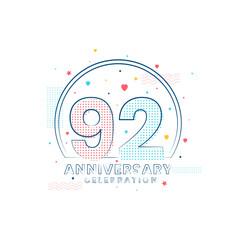 92 years Anniversary celebration, Modern 92 Anniversary design