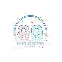 99 years Anniversary celebration, Modern 99 Anniversary design