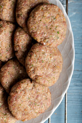Raw Meatballs with Minced Meat ready for cooking. Turkish style raw meatballs.