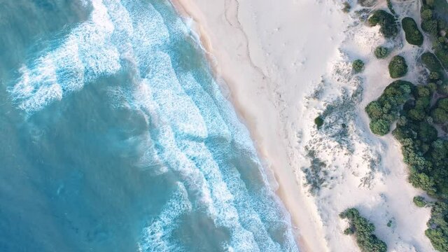 Aerial Loop of the beautiful Chia Beaches on Sardinia, Italy