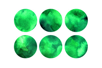 Deep bright green watercolor paper texture abstract background, elements for your design or logo