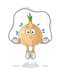 jump rope exercise illustration. character vector