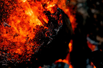 burning stump, sparks texture, fire, flame