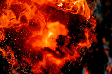 burning stump, sparks texture, fire, flame