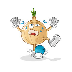 garlic hiten by bowling cartoon. cartoon mascot vector