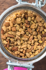 Fenugreek seeds, macro Trigonella foenum-graecum