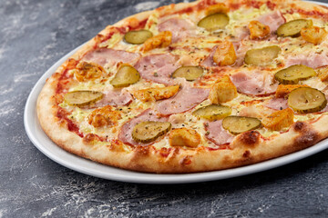 italian pizza on the white plate