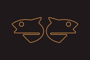 Fish vector symbol. Abstract nautical logotype. Universal premium sea marine travel ship logo icon sign.